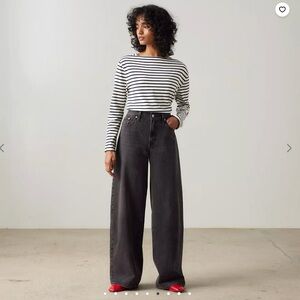 Levi's Black Flare Wide-Leg Jeans High-Waisted